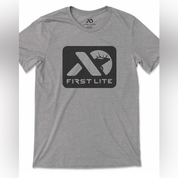 First Lite Elk Logo T-shirt Grey XL NWT IN PACKAGE - Picture 1 of 6